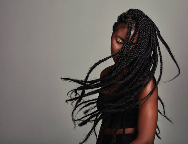 Long box braids styled by Mariette Bondey
